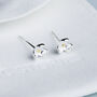 Sterling Silver Dainty Flower Bud Stud Earrings, thumbnail 1 of 4