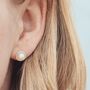 Silver Pearl Stud Earrings, thumbnail 5 of 8