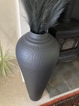Large Black Metal Floor Vase 80cm Ornament Home Decor, 5 of 9
