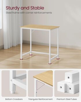 Small Computer Desk Industrial Workstation Metal Frame, 3 of 9