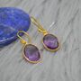 Amethyst Gold Earrings: February Birthstone, thumbnail 5 of 11