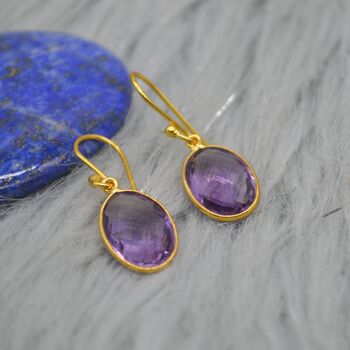 Amethyst Gold Earrings: February Birthstone, 5 of 11