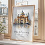 Melbourne Australia City Landmark Travel Poster, thumbnail 2 of 7