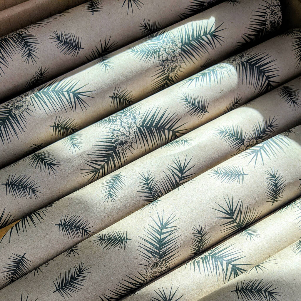 100% Eco Friendly Pine Cone Kraft Wrapping Paper 3m By The Danes