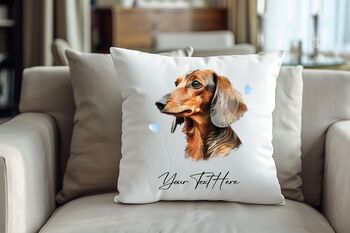 Personalised Dachshund Hearts Cushion Cover Gift, 2 of 2