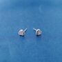 Heart Cz Stone Stud Earrings 925 Sterling Silver, thumbnail 2 of 8