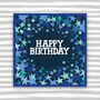 Happy Birthday Card For Him Blue Stars, thumbnail 1 of 3