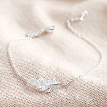 Delicate Feather Bracelet In Silver Gold And Rose Gold, 7 of 9