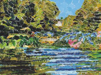 Trebah Garden Cornwall Upcycled Paper Collage Print, 2 of 6