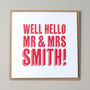 'Well Hello Mr And Mrs' Personalised Wedding Card, thumbnail 4 of 5