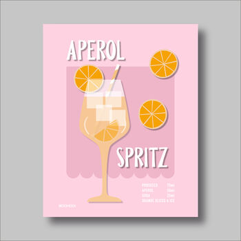 Aperol Spritz Cocktail Print Four Colour Options, 6 of 8