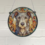 Scottish Deerhound Stained Glass Effect Suncatcher, thumbnail 1 of 5