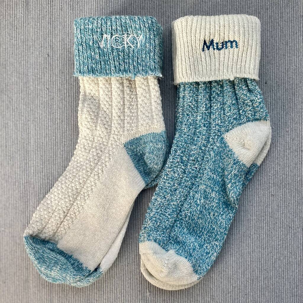 Personalised Women's Wool Walking Boot Socks By The Alphabet Gift Shop