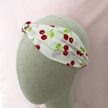 Summer Cherry Silk Knot Headband, 4 of 4