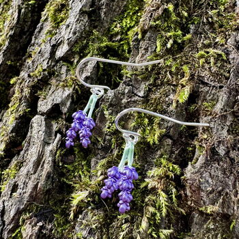 Lavender Flower Purple Drop Earrings, 2 of 6