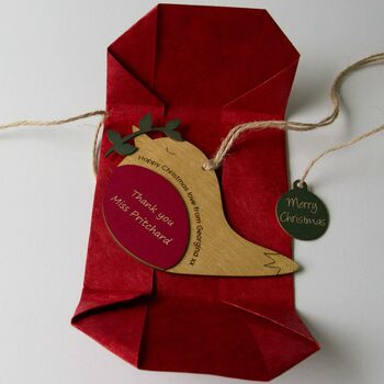 Personalised Xmas Robin With A Message Keepsake, 6 of 11