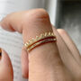 14 K Dainty Gold Double Band Crown Ring, thumbnail 3 of 6