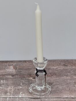 Clear Glass Candlestick, 11cm, 3 of 3