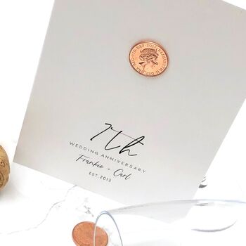7th Copper Personalised Wedding Anniversary Card, 2 of 4