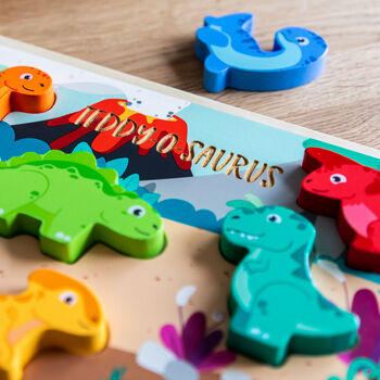 Personalised Name O Saurus Dinosaur Puzzle, 2 of 6