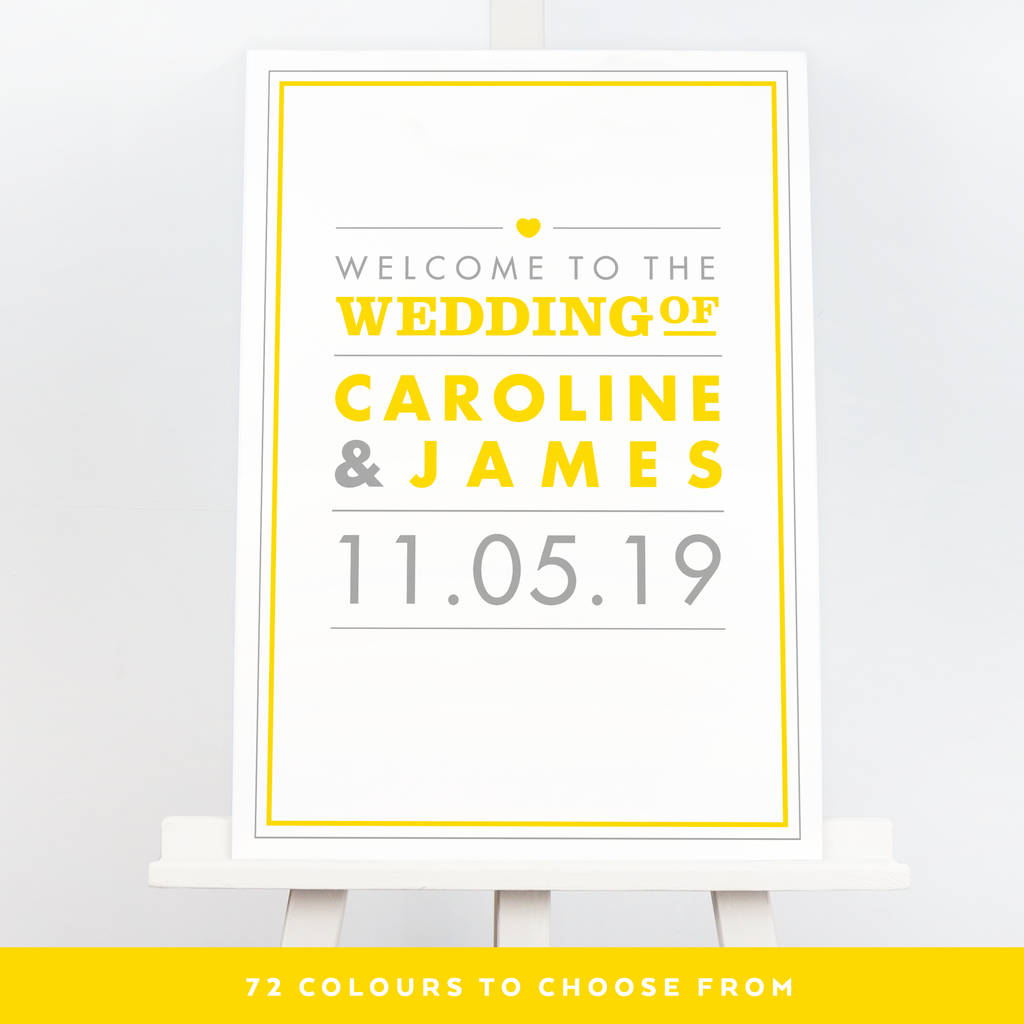 Image of Amelia Wedding Welcome Sign, Tomato/Red/Scarlet