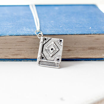 Silver Plated Book Pendant Necklace, 2 of 10