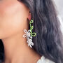 Statement Bead Flower Long Earrings, thumbnail 1 of 3