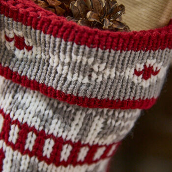 Personalised Nordic Knitted Christmas Stocking, 5 of 9