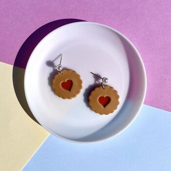 Jammy Dodger Biscuit Clay Earrings, 2 of 3