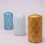 G Decor Spark Glitter Elegant Pastel Pillar Candle, thumbnail 2 of 7