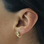 Gold Plated Emerald Green Huggie Hoops, thumbnail 2 of 6