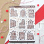 Gingerbread Shops Christmas Sticker Sheet, thumbnail 4 of 4