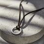 Personalised Textured Quote Ring Leather Necklace, thumbnail 5 of 7