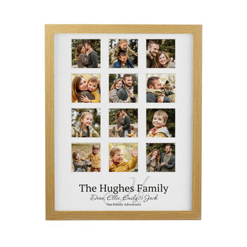 Personalised Family Oak 12 Photo Frame, 5 of 6