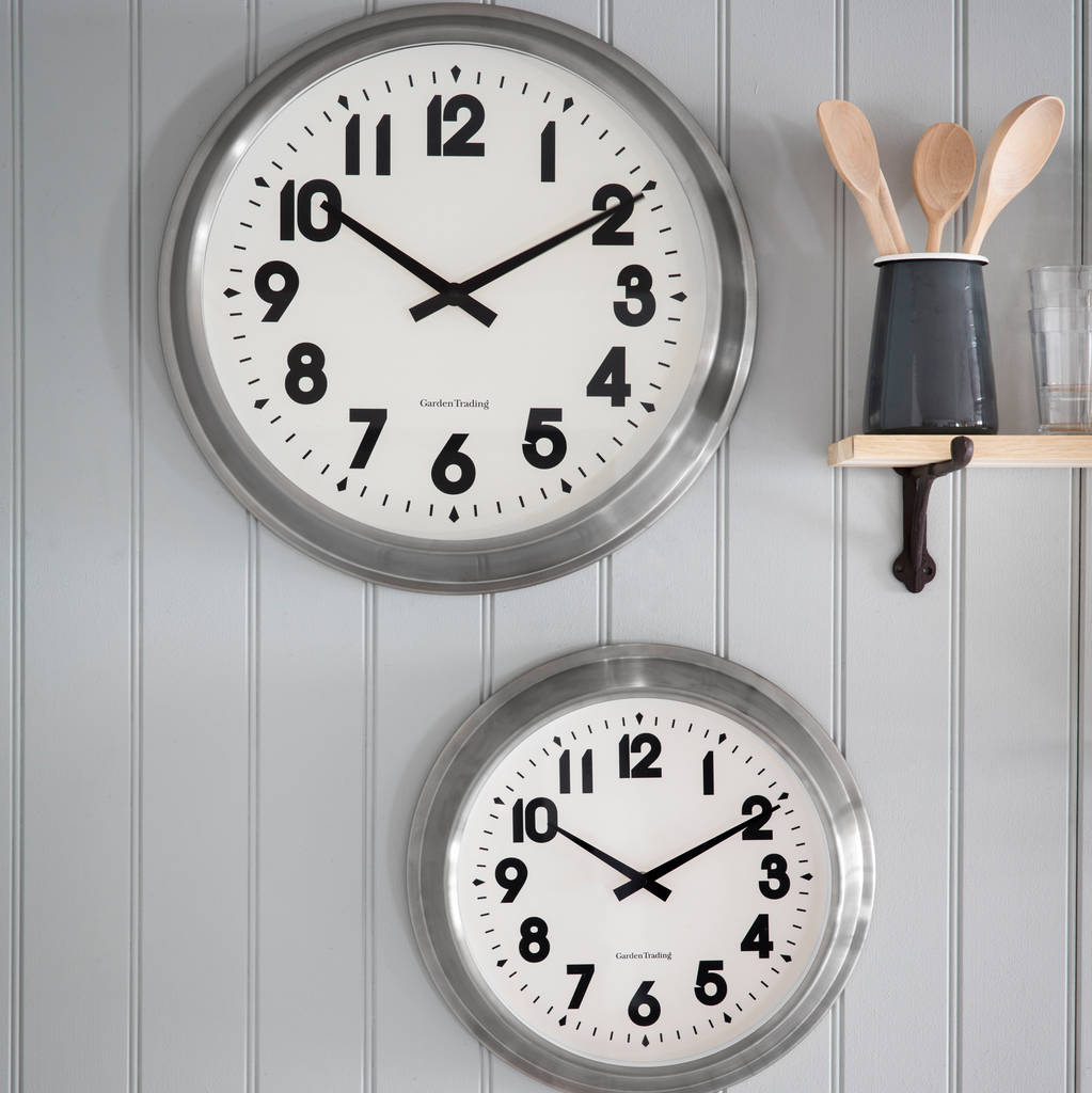 stainless steel islington clock by garden trading | notonthehighstreet.com