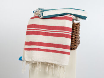 Handwoven Natural Cotton Beach Towel And Shawl, 6 of 8