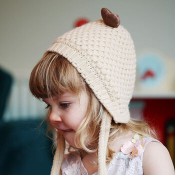 Corn Stitch Knit Reindeer Hat For Baby And Toddler, 7 of 11