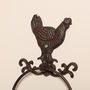 Cast Iron Country Rooster Towel Ring, thumbnail 7 of 12