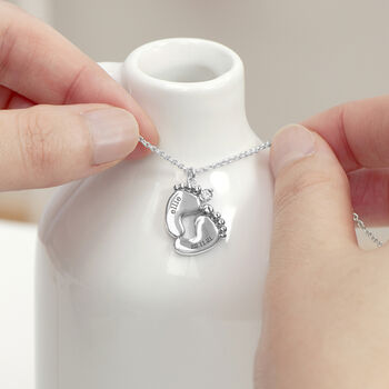 Personalised Baby Feet Necklace, 4 of 9