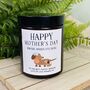Personalised Mothers Day Sausage Dog Amber Candle, thumbnail 1 of 6