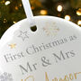First Christmas As Ceramic Disc Hanging Decoration Bauble + Gift Box, thumbnail 3 of 5