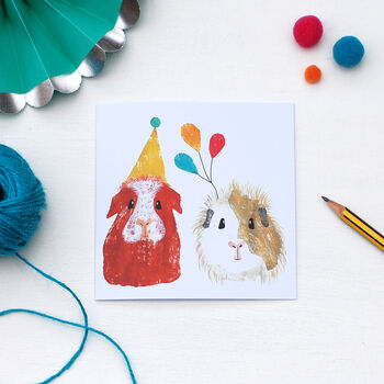 Sky And Cybil The Guinea Pigs Birthday Card, 2 of 2