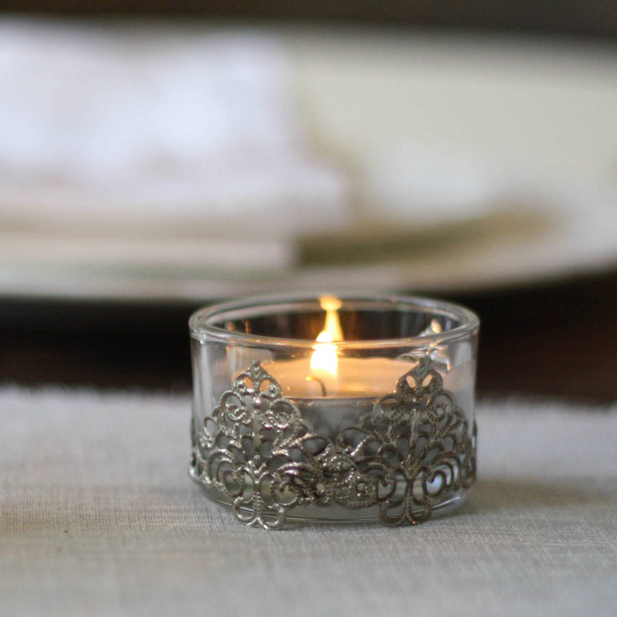 mini elegant glass and silver tea light holder by the wedding of my ...