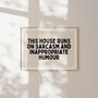 This House Runs On Sarcasm And Inappropriate Humour Landscape Wall Print | Black And Cream, thumbnail 2 of 3