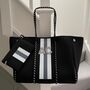 Personalised Black Stripe Tote Bag Set, thumbnail 1 of 3