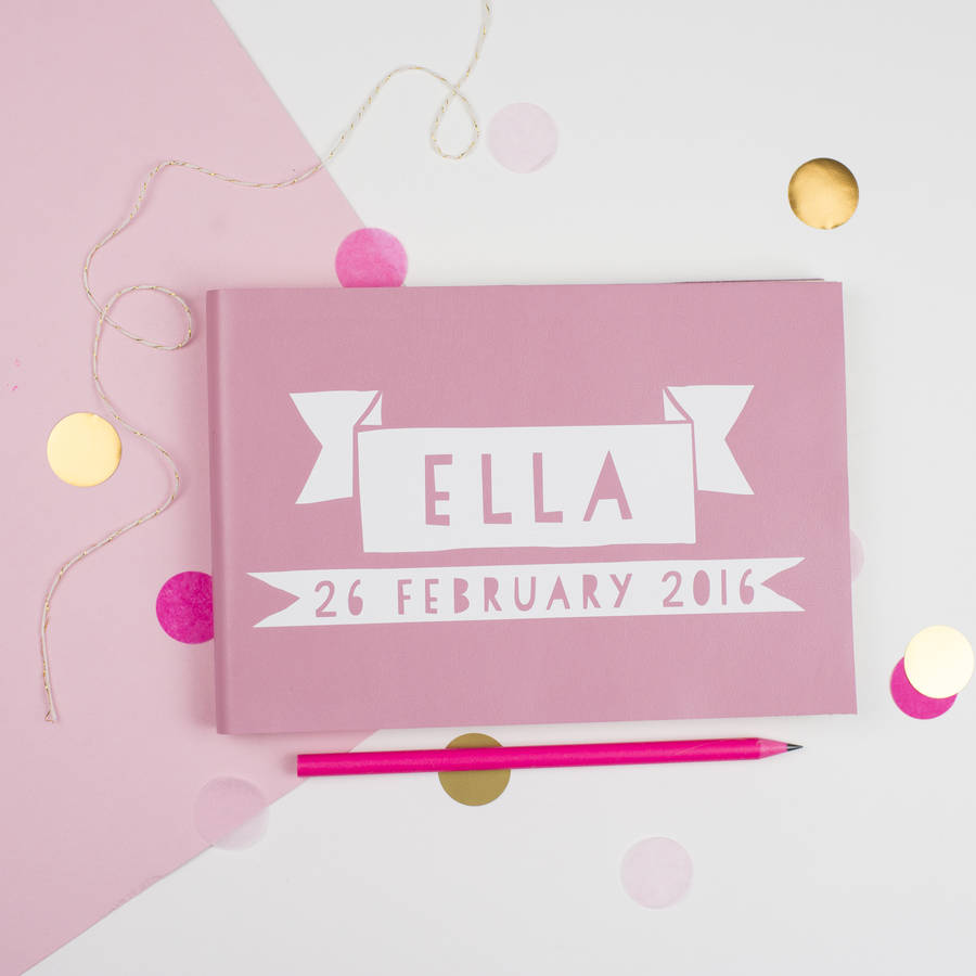 Personalised Leather Baby Guest Book By Livi & Belle