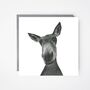 Sirus The Donkey Luxury Blank Greeting Card, thumbnail 1 of 3