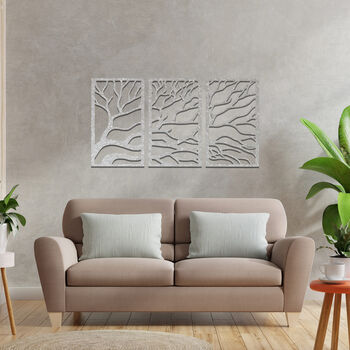 Abstract Tree Branches Triptych: Metal Wall Art Panels, 10 of 11