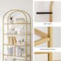 Five Tier Shelf Tempered Glass Rack Arched Design, thumbnail 9 of 12