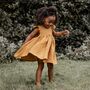 Yellow Embroidered Cotton Gauze Children's Dress, thumbnail 2 of 3